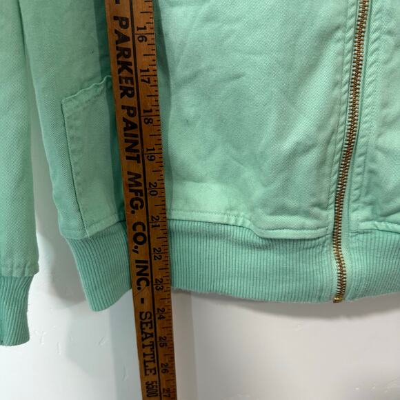 Big Bud Press Work Wear Jacket Bomber Mint Green Small Cotton Full Zip Mechanic - Picture 5 of 7